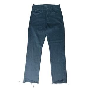 MOTHER Rascal Ankle Step Fray High Waisted Raw Hem - Black - Size 27